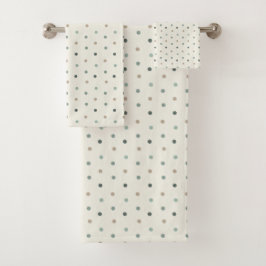 Soft Blue Polka Dot Baby Towel Set