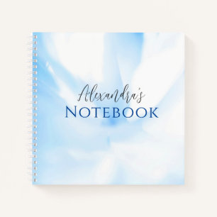 Soft Blue Print Spiral Notebook Notizblock