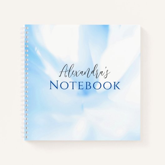 Soft Blue Print Spiral Notebook Notizblock (Vorderseite)