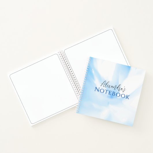 Soft Blue Print Spiral Notebook Notizblock (Innenseite)