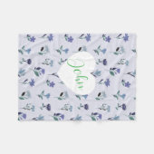 Soft Blue Purple Pink Floral Pattern Baby Blanket  Fleecedecke (Vorderseite (Horizontal))
