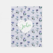 Soft Blue Purple Pink Floral Pattern Baby Blanket  Fleecedecke (Vorderseite)