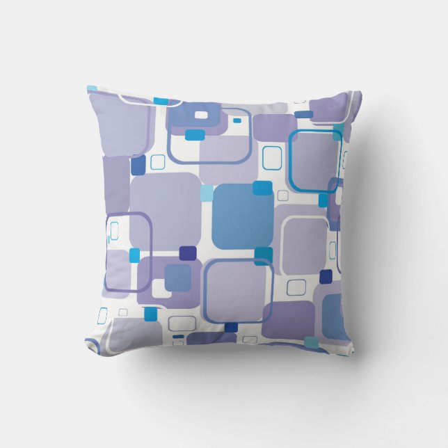 “Soft Blue & Purple  Square Throw Pillow Kissen (Vorderseite)