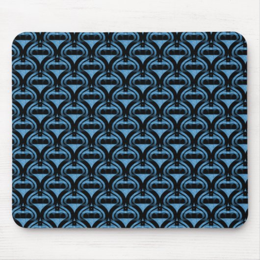 Soft Blue Retro Cool Mousepad (Vorne)