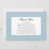 Soft Blue Simple Beerdigung Danke Karte (Vorderseite)