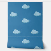 Soft Blue Sky & Fluffy White Clouds Pattern  Tapete (Abrollen)