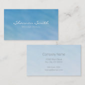 Soft Blue Sky Minimal Elegante Visitenkarte (Vorne/Hinten)