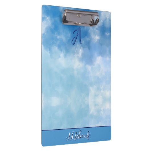 Soft Blue Sky Watercolor Cloud Klemmbrett (Rechts)