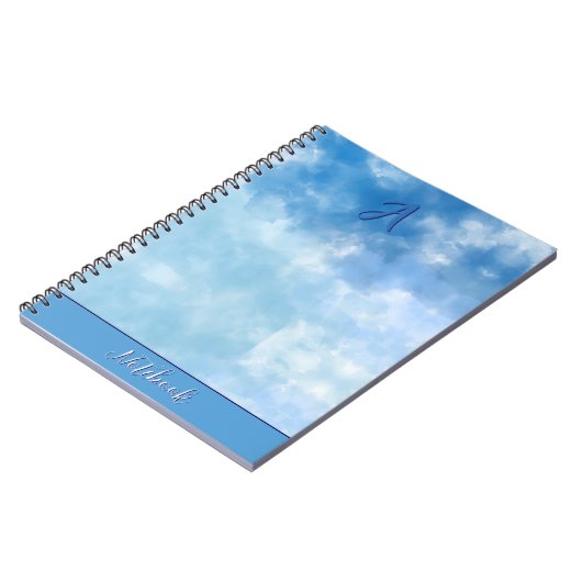 Soft Blue Sky Watercolor Cloud Notizblock (Linke Seite)