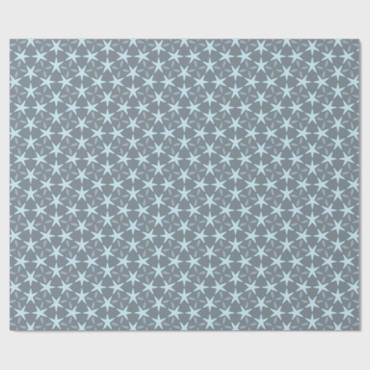 Soft Blue Starburst on Slate Grey Pattern Geschenkpapier (Flach)