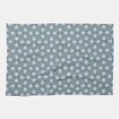 Soft Blue Starburst on Slate Grey Pattern Geschirrtuch (Horizontal)