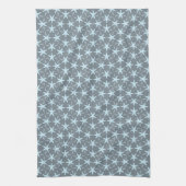 Soft Blue Starburst on Slate Grey Pattern Geschirrtuch (Vertikal)
