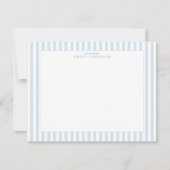 Soft Blue Striped Note Card Einladung (Vorderseite)