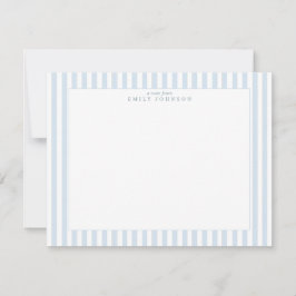 Soft Blue Striped Note Card Einladung