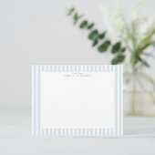 Soft Blue Striped Note Card Einladung (Stehend Vorderseite)