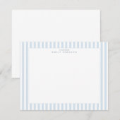Soft Blue Striped Note Card Einladung (Vorne/Hinten)