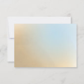 Soft Blue Tan Gold Abstrakt Romantic Beach Wedding RSVP Karte (Rückseite)