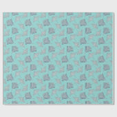 Soft Blue Tribal Stingray Geschenkpapier (Flach)
