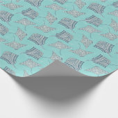 Soft Blue Tribal Stingray Geschenkpapier (Ecke)