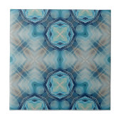 Soft Blue und Indigo Abstrakt Geometric Muster Fliese (Vorderseite)