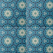 Soft Blue und Indigo Geometric Shapes floral Motif Fliese