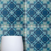 Soft Blue und Indigo Mosaic Geometric Muster Fliese
