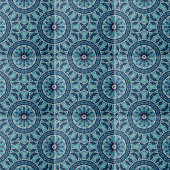 Soft Blue und Indigo Mosaic geometrische Formen Fliese