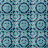 Soft Blue und Indigo Symmetrische geometrische For Fliese