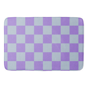 Soft Blue und Lavender Checked Badematte