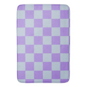 Soft Blue und Lavender Checked Badematte (Vorderseite Vertikal)