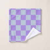 Soft Blue und Lavender Checked Badhandtuch Set (Waschlappen)