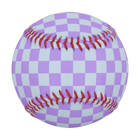 Soft Blue und Lavender Checked Baseball (Rückseite)