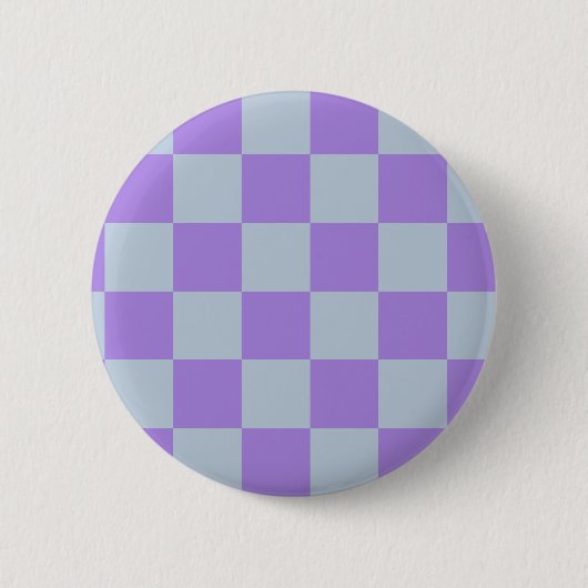 Soft Blue und Lavender Checked Button (Vorderseite)