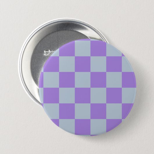 Soft Blue und Lavender Checked Button (Vorne & Hinten)