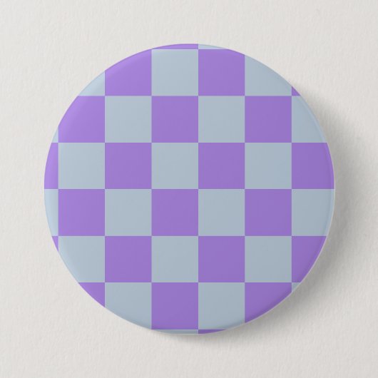 Soft Blue und Lavender Checked Button (Vorderseite)