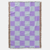 Soft Blue und Lavender Checked Decke (Vorderseite Vertikal)