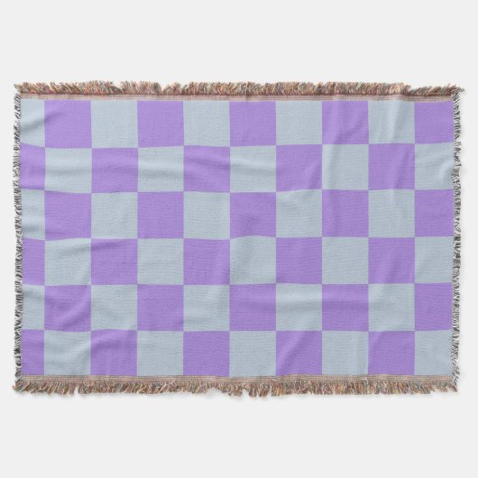 Soft Blue und Lavender Checked Decke (Vorderseite)
