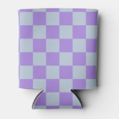 Soft Blue und Lavender Checked Dosenkühler (Vorderseite)