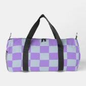 Soft Blue und Lavender Checked Duffle Bag (Rückseite)