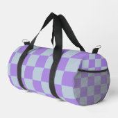 Soft Blue und Lavender Checked Duffle Bag (Rechte Ecke)