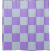 Soft Blue und Lavender Checked Duschvorhang (Vorderseite)
