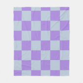 Soft Blue und Lavender Checked Fleecedecke (Vorderseite)