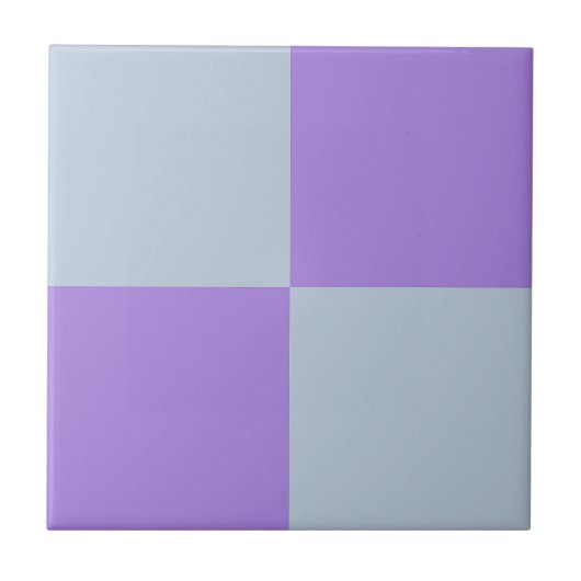 Soft Blue und Lavender Checked Fliese (Vorderseite)
