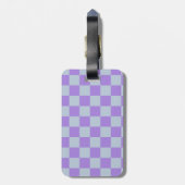Soft Blue und Lavender Checked Gepäckanhänger (Rückseite vertikal)