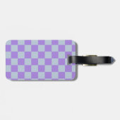 Soft Blue und Lavender Checked Gepäckanhänger (Rückseite horizontal)