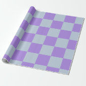 Soft Blue und Lavender Checked Geschenkpapier (Ungerollt)
