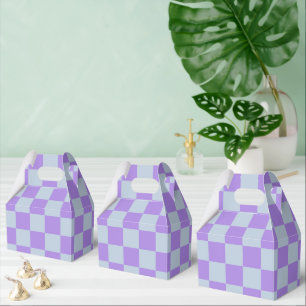 Soft Blue und Lavender Checked Geschenkschachtel