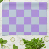 Soft Blue und Lavender Checked Geschirrtuch (Gefaltet)