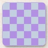 Soft Blue und Lavender Checked Getränkeuntersetzer (Vorderseite)