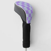 Soft Blue und Lavender Checked Golf Headcover (angewinkelt)